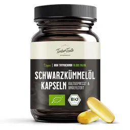 BIO Schwarzkümmelöl Kapseln – 60 Stück, hochdosiert, vegan, aus Ägypten, 1.440 mg Tagesdosis