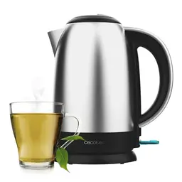 Cecotec Wasserkocher 1,7 L Thermosense 200 - Edelstahl, 360° Basis, Cool-Touch-Griff, Leuchtanzeige
