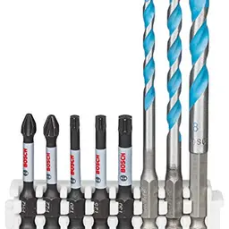 Bosch 8-teiliges Schrauberbit und Bohrer Set, Pick and Click, für Schlagschrauber und Akkubohrschrauber