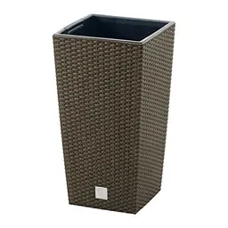 Blumentopf Kaffeebraun mit Tank, Rato Square Eco, 20 x 20 x 37,6 cm