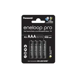 eneloop pro AAA/Ni-MH Akku 4er-Pack, 930mAh, wiederaufladbar, plastikfrei, schwarz