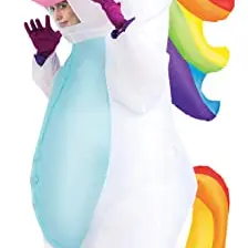 Aufblasbares Einhorn Kostüm für Halloween, Cosplay und Karneval - Erwachsenengröße, Einheitsgröße, Weiß