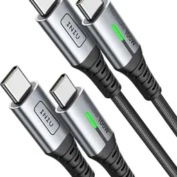 INIU USB C auf USB C Kabel, 100W [2m+2m] Typ C Schnellladekabel für iPhone 16, MacBook Pro, iPad Air, Samsung S22 und mehr
