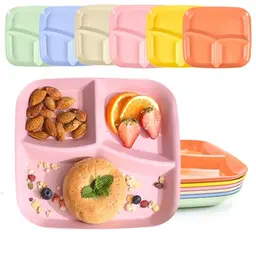 SLTAXAR 6-teiliges Set Unterteilungsteller 25x22,5 cm für Snacks und Portionskontrolle