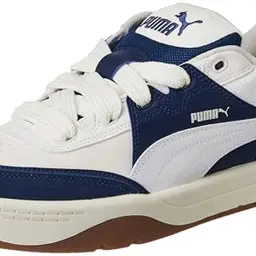 PUMA Unisex Park Lifestyle Sk8 Sneaker, Warmweiß und Blau, Größe 46 EU