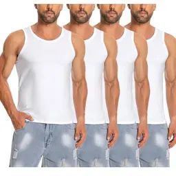 Cyathea Herren Tank Top 4er Pack 100% Baumwolle ärmellos Muskelshirts für Sport