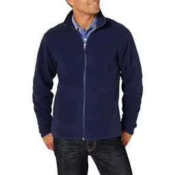 Amazon Essentials Herren Fleecejacke mit Reißverschluss, Marineblau, Größe L