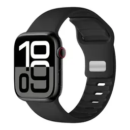 Oielai Sportarmband für Apple Watch 42mm/38mm/40mm/41mm - Weiches Silikon Ersatzarmband für Damen und Herren, Schwarz