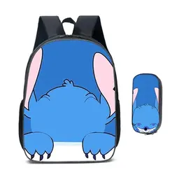 Boyigog Stitch Cartoon Rucksack für Teenager – Niedliche Kinder Schultasche mit Stift Tasche, große Kapazität