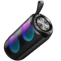 Tragbarer Bluetooth Lautsprecher mit RGB Lichtern, 12 Std Akku, IPX6 wasserdicht, Schwarz