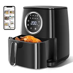 Aigostar Heißluftfritteuse 4.2L mit LED-Touchscreen und 8 Menüs, 1400W, BPA-frei