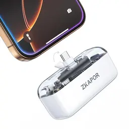 ZKAPOR Mini Power Bank 5000mAh mit Faltbarem USB-C Konnektor, 20W PD, Ideal für iPhone 16/15, Galaxy S24/23 und USB-C-Handys