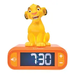 Disney Der König der Löwen Simba Nachtlichtwecker mit Schlummerfunktion, gelb/orange