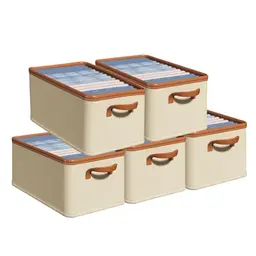 Faltbare Aufbewahrungsboxen 5er Set für Regal und Schlafzimmer, 36x20x25 cm