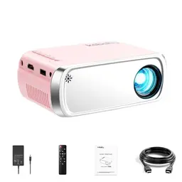 Kompakter tragbarer Mini Beamer für Outdoor-Filme, kompatibel mit HDMI, USB, Smartphone und TV-Stick