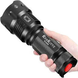 REHKITTZ LED Taschenlampe 3300 Lumen - Zoombare Handlampe für Camping und Outdoor