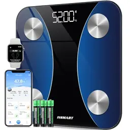 INSMART Digital Personenwaage mit Bluetooth - Körperfettwaage für Gewicht, BMI und Gesundheitsdaten