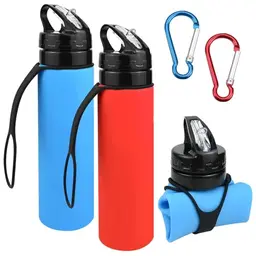 CECOMBINE Faltbare Trinkflasche 600ml, 2 Stück, Auslaufsicher, BPA-frei, für Wandern und Reisen