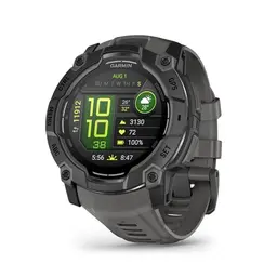 Garmin Instinct 3 - AMOLED, Schwarz mit dunkelgrauem Band