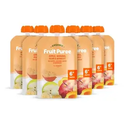 Bio Apfel, Banane, Birne & Aprikose Quetschbeutel, 6 x 90 g