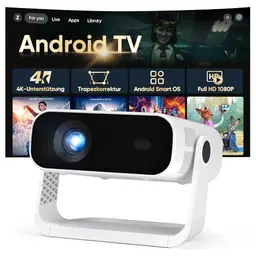 2026 Smart Mini Beamer mit Android 14, Full HD 1080P, 20000 Lumens, WiFi6 & BT5.2 für Heimkino