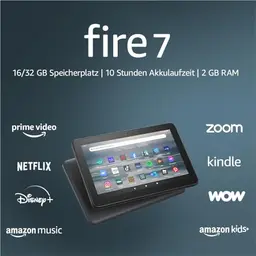 Fire 7 Tablet, 7 Zoll, 32 GB, Modell 2022, schwarz