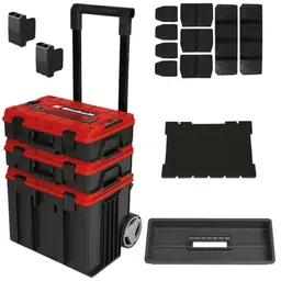 Einhell E-Case Tower Systemkoffer-Set - 3 stapelbare Koffer für Werkzeug und Zubehör