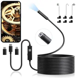 Aopick HD Endoskopkamera mit Licht, IP67 wasserdicht, für Android & iPhone, 16.4 ft/5m
