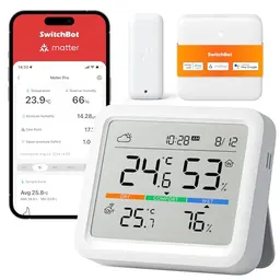 SwitchBot WLAN Wetterstation mit Außensensor, Hygrometer und Thermometer, Kompatibel mit Alexa, Apple Home und Google Home