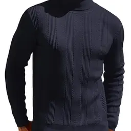 COOFANDY Herren Rollkragenpullover Slim Fit Casual Pullover für Männer - Blauviolett S