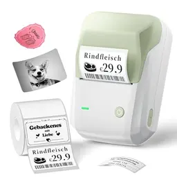 NIIMBOT B1 Etikettendrucker für kleine Unternehmen – Tragbares Beschriftungsgerät in Grün, kompatibel mit Handys & PC