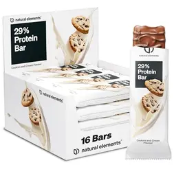 Natural Elements Proteinriegel Cookies & Cream – 13g Protein, 164 kcal, vegetarisch, ohne Palmöl, 16x45g