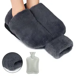 Fußwärmer 2in1 Wärmflasche ohne Strom, ultraweich, groß für Damen und Herren, 36x30 cm