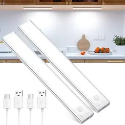 OUILA LED Unterbauleuchte für Küche – Dimmbares, kabelloses Nachtlicht mit Bewegungsmelder, 20.5 cm, 2 Stück