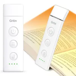 Gritin Leselampe mit Klemme, USB-C Wiederaufladbar, Augenschonendes Leselicht, 3 Farbtemperaturen, Dimmbar, Winkel Einstellbar