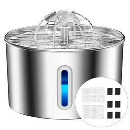 BalimoPet Edelstahl Katzen Wasserbrunnen - 2,2L mit Dreifachfilter und leiser Automatik
