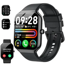 Motast 2025 Smartwatch für Damen und Herren, 1,96" mit Telefonfunktion, 115+ Sportmodi, Fitness-Tracker, IP68 wasserdicht