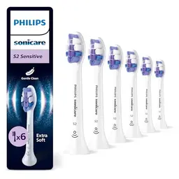 Philips Sonicare S2 Sensitive Ersatzbürstenköpfe, Weiß, 6er-Pack