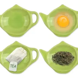 SCSpecial 4er Set Teebeutelhalter – Teekannen Untersetzer für Gewürze und Desserts (Grün)