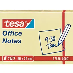 tesa Office Notes Haftnotizen - 100 Blatt - 5 cm x 7,5 cm - Gelb