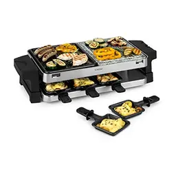 Klarstein Raclette-Grill 2-in-1 für 8 Personen, 1500 Watt, mit Aluminium- und Natursteinplatte