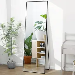 Lazyspace Ganzkörperspiegel 162 x 53 cm, Schwarz, Standspiegel für Schlafzimmer, Wohnzimmer und Ankleidezimmer