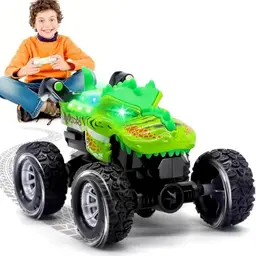 DELEE Ferngesteuertes Mini RC Auto mit LED für Jungen - Geschenk ab 3 Jahren (Grün)