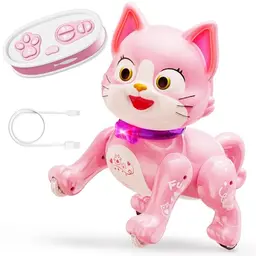 Jofuni Ferngesteuerte Roboter Katze - Interaktives Spielzeug für Mädchen (3-5 Jahre)