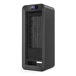 Energiesparende, leise Heizlüfter mit 1500W und Nachtlicht - PTC Keramik Elektroheizung mit LED Display (Schwarz)