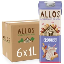 Allos Bio Erdnuss-Drink Peanut | Vegane Milchalternative | 6 x 1L
