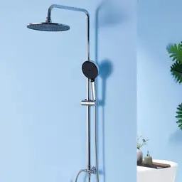 Auralum Regendusche Ø 250 mm, 4 Strahlarten, höhenverstellbar - Duschsystem ohne Armatur zum Nachrüsten