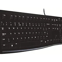 Logitech K120 Kabelgebundene Tastatur für Windows & Linux - Leises Tippen, Robust, Spritzwassergeschützt, AZERTY-Layout - Schwarz