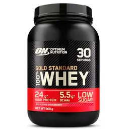 Optimum Nutrition Gold Standard Whey Proteinpulver, Delicious Strawberry, 900g, 30 Portionen