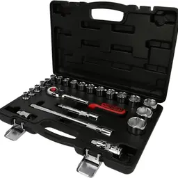 KS Tools 1/2" Steckschlüssel-Satz, 23-tlg., Rot/Schwarz